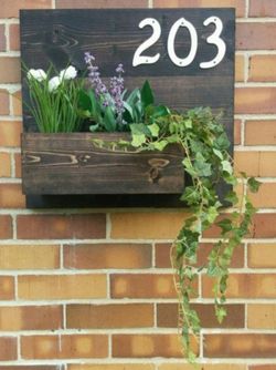 Welcome address Display planter box house number box rustic farmhouse style decor
