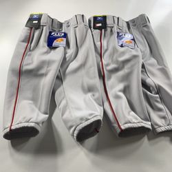 Mizuno Premier Youth Medium Baseball Pants Short Knickers Pant Grey Red