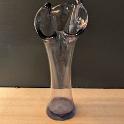 Vintage Light Purple Folded Edge Bud Vase 