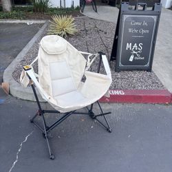 (5 colors) New Foldable Outdoor Camping Swing Chair With Foot Rest Fishing Beach 