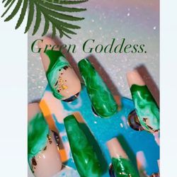 🍃Green Goddess 🍃Set Of 10 Brat’s Press On Nails  Xsmall & Medium  Size Available 