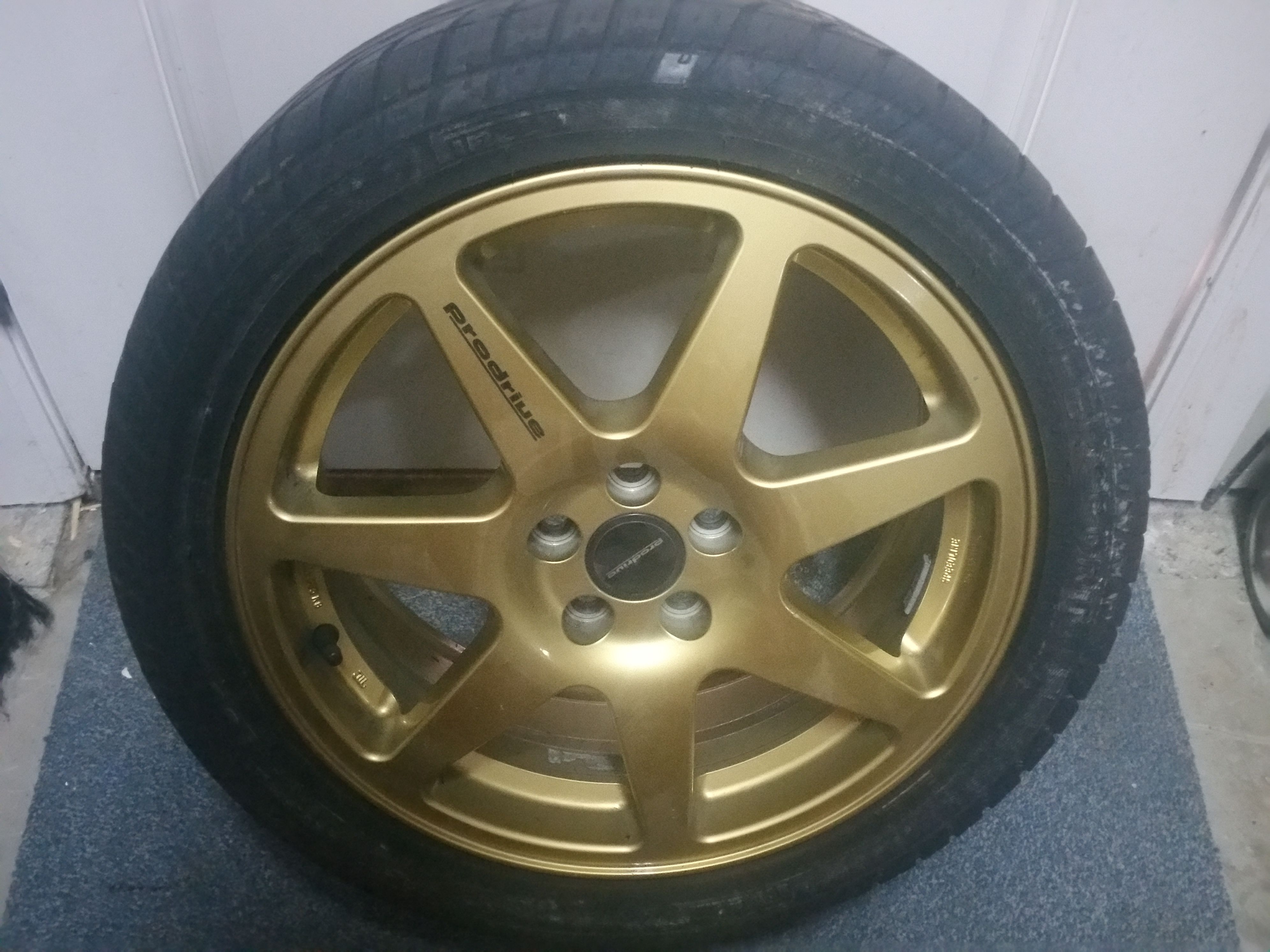 Genuine Prodrive P7 wheels by Speedline 17x7, 5 on 100 bolt circle, 52mm offset