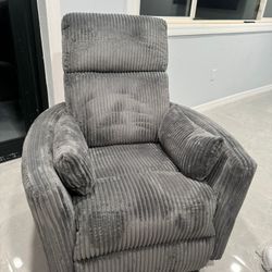 Gray Plush Reclining Chair, Ask for Price 