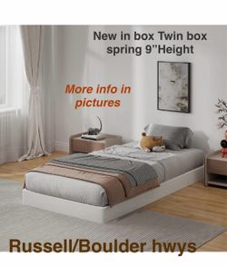 New Twin Size Box Spring Bed Base 9 Inch, holds 1500lbs. Russell/Boulder hwys