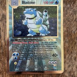 Pokémon Blastoise Stage 2 100HP Metal Card