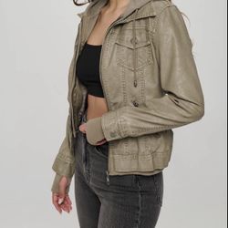 Vegan Leather Girls Next Door Hooded Jacket 