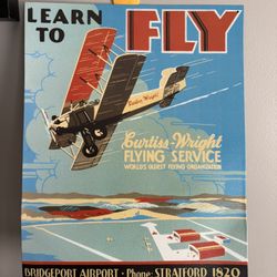 Metal Home Decor Wall Art Airplane Retro Picture 