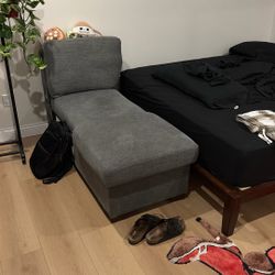 Grey Couch/ Seat Storage