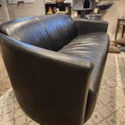 Black Leather 3-Seat Couch (pick-up By 2/14)