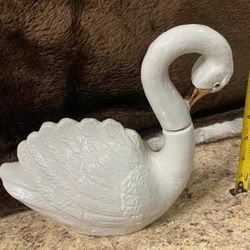 LICORERA ANTIGUA DE PORCELANA LECHE DISEÑO  CISNE