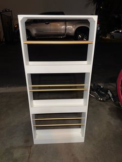 White & Gold Wall Mounted Shelf