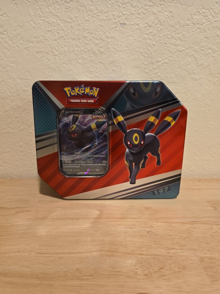 Opened Pokemon TCG: V Heroes Tin (Umbreon V Packs) - joarbit.com