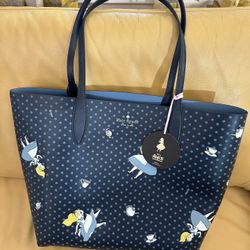 New Rare Sold Out Kate Spade Disney Alice In Wonderland Tote Bag And Wristlet Wallet