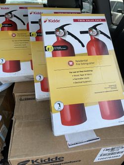 Basic Use Fire Extinguisher with Easy Mount Bracket & Strap, 1-A:10-B:C, Dry Chemical, One-Time Use, 2-Pack