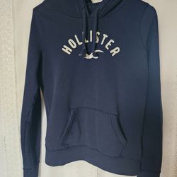 Hollister Hoodie, Women's Medium Navy Blue Hollister Pullover Sweatshirt Hoodie 