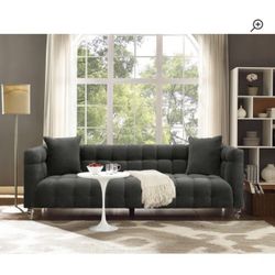 Gray Wayfair Tuxedo Couch 