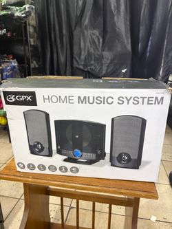 GPX Home Music System CD Player AM/FM Stereo Speaker Set + Remote & Manual - HM3817DTBLK