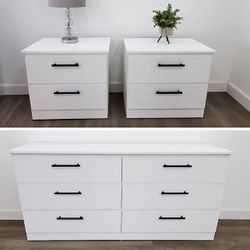 Dresser And 2 Nightstands - Cómoda Y 2 Mesitas De Noche 