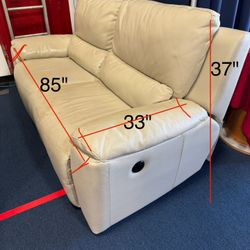 Leather Loveseat Two Seats Sofa 