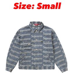 Supreme Denim Chore Trucker Jacket - Stripe - Small 