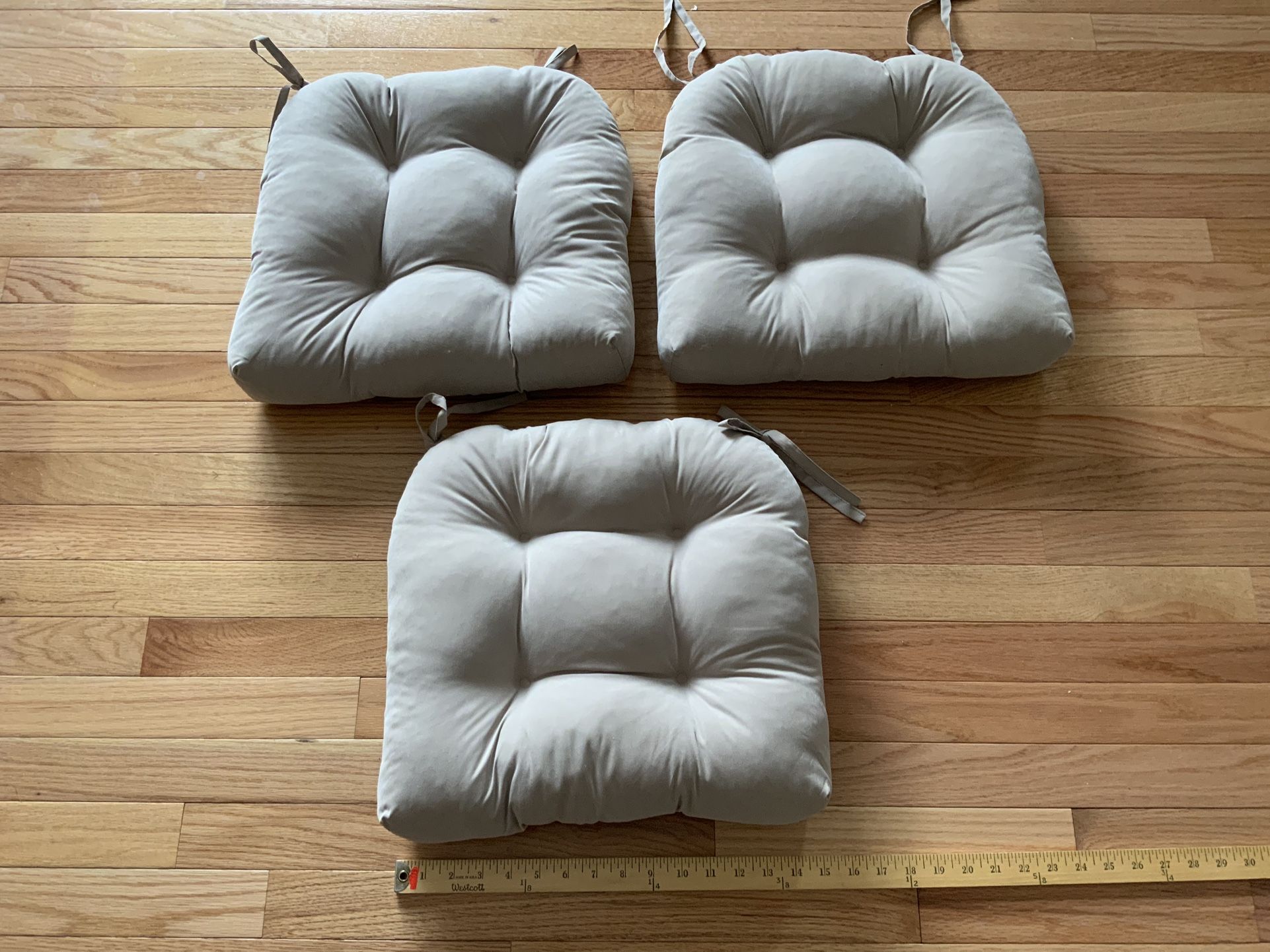 3 Sueded Beige Seat Cushions