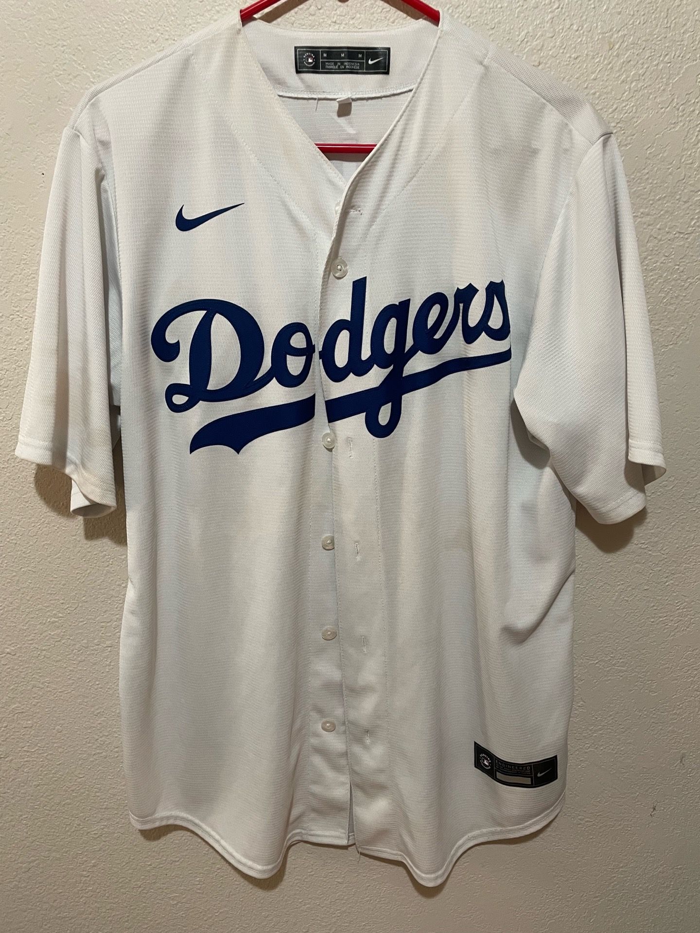 Nike LA Dodgers MLB Authentic White/Blue Jersey #7 Size Medium
