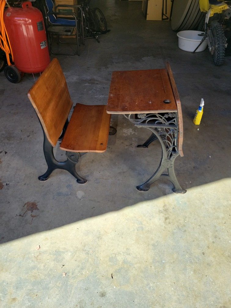 Old School Desk And Chair