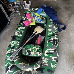 Water sports Supplies Boat, Oars, Wetsuit, Life Jackets All For Only $50