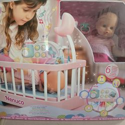 Nenuco, Good Sleep Cradle with Baby Doll, Crib, and Accessories, 14" Doll