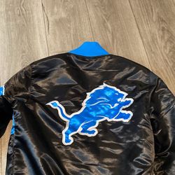 exclusive mens: detroit lions showtime satin jacket,