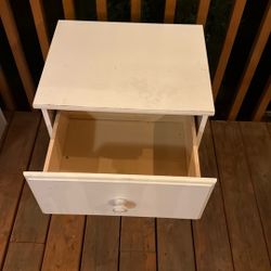 White Melamine Nightstand 