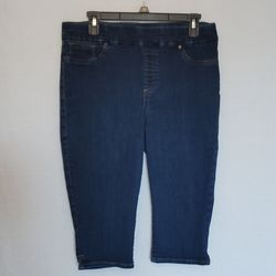 Chicos Pull On Capris Lunabelle Indigo Stretch ~ Size 1 Chicos Size 8 US