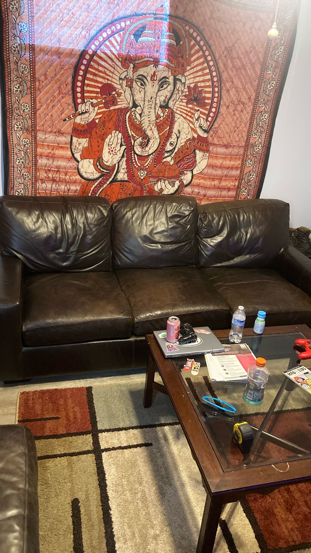 Brown Leather Couch And Chair