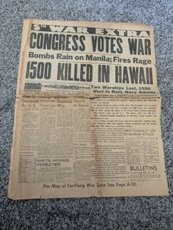 Vintage wartime/Roosevelt death newspapers