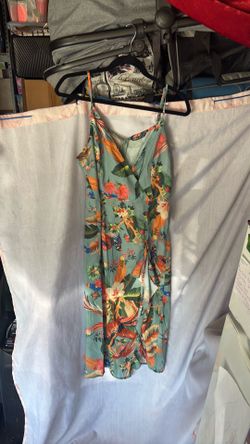 Womens large tropical dress with slit SHEIN