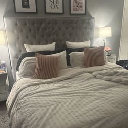 King Size Upholstered Head Board & Frame 