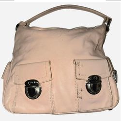 Authentic Marc Jacobs Blake Leather Shoulder Bag Vintage Y2K Beise/Pink Hues