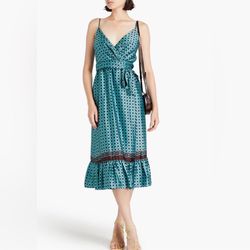SANDRO Turquoise Wrap Dress
