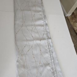 Grey Curtain With Golden Patterns New