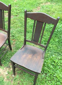Old Wooden chairs oak or chestnut real nice
