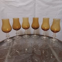 Vintage Amber Glass Wine/liquor Glasses