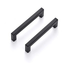 Ravinte 30 Pack Solid 4 Inch Hole Center Slim Square Bar Cabinet Pulls Handles