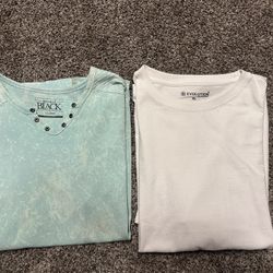 2 Men’s Casual Shirts XL (one new) Evolution and Buckle black XL 