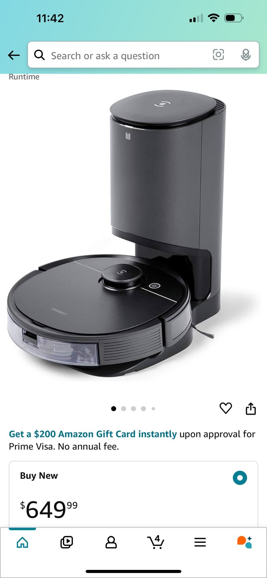 ECOVACS Deebot Ozmo T8 AIVI Robot Vacuum Cleaner & Mop with Auto-Empty Station, Smart Objection Recognition, Advanced Laser Mapping, High Efficiency F