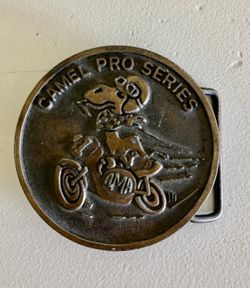 Vintage 1970/80s CAMEL Filter Pro Series Brass Belt Buckle