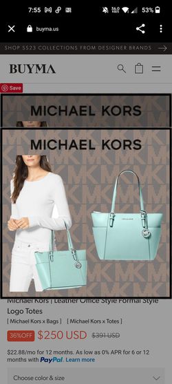 MICHAEL KORS Charlotte Large Saffiano Style Top-Zip Tote Bag
