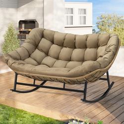 Outdoor Double Papasan Rocking Chair 