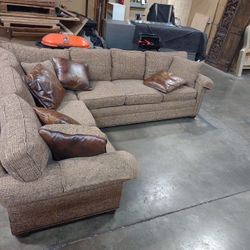 Brown 2 Piece Sectional Couch