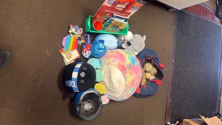 Kids Toy, Plush & Sports Bundle Lot – Stuffed Animals, Books, Helmet & More