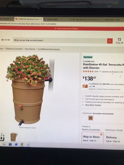 EarthMinded Rain Station 45Gal. Terracotta Rain Barrel With Diverter 